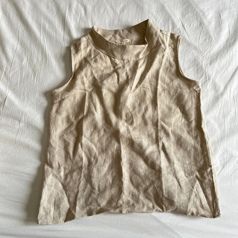 NWOT Elieen Fisher 100% Organic Linen Two Piece, top and pant - Picture 3 of 12